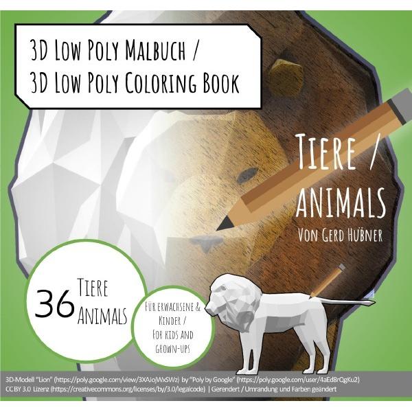 epubli Hübner:3D Low Poly Malbuch (für Erwachs