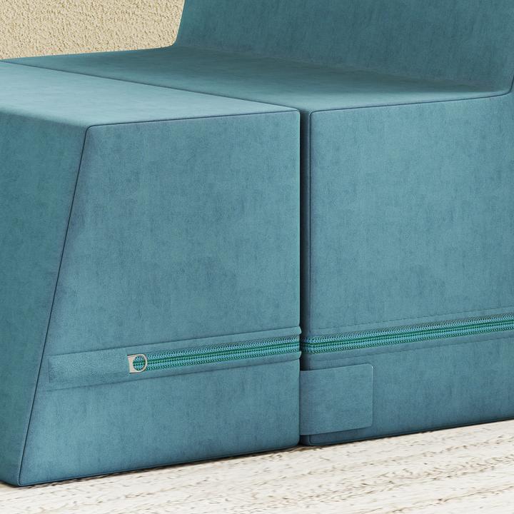 Produktbild Aiyaplay Schaumstoffbausteine Samt, Schaumstoff Blau