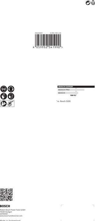 Immagine prodotto Bosch Professional Zubehör EXPERT C470 Carta abrasiva con 14 fori per levigatrici orbitali, 115 x 230 mm, G 60, 10 pezzi. (60)