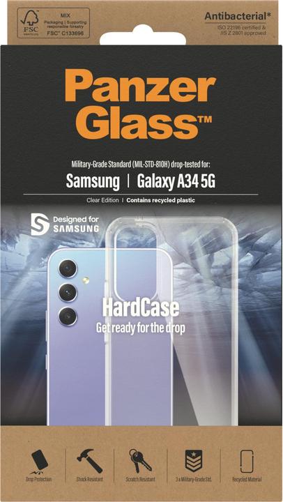 Image du produit PanzerGlass HardCase Samsung A34 5G A346 Antibacterial Military grade clear 0444 (Samsung Galaxy A34 5G)