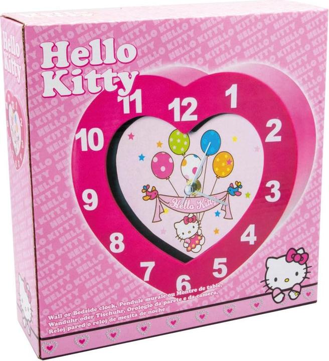 Actual product image Hello Kitty heart shaped wall clock (24 cm)
