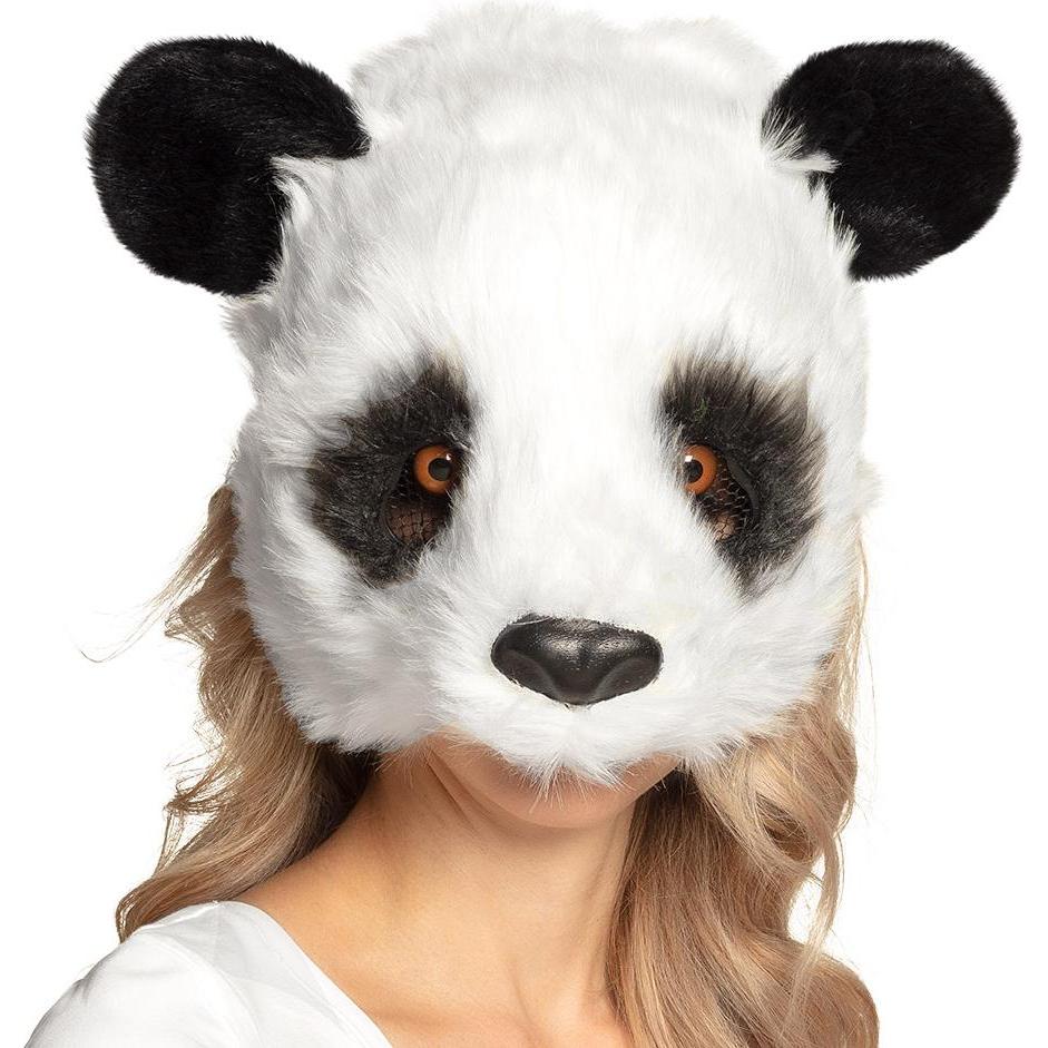 Boland Plüsch-Halbmaske Panda