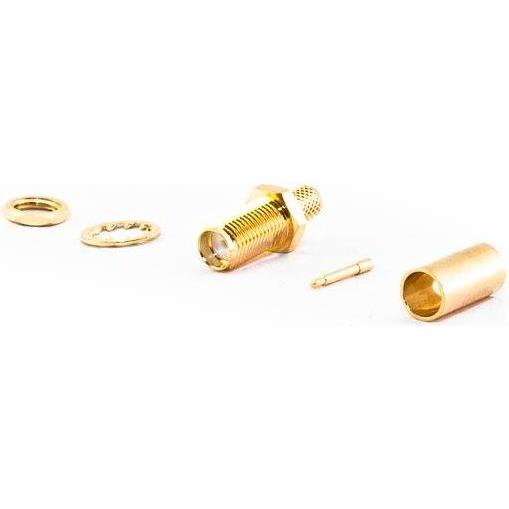 Varia RP-SMA-Einbaubuchse für HDF200 Kabel, Crimp Version, Elektronikkabel + Stecker