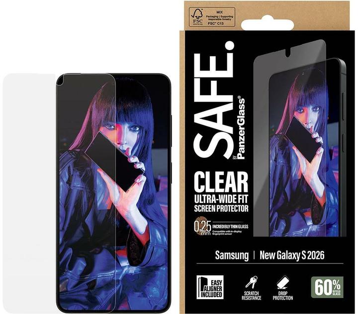 Actual product image PanzerGlass SAFE Ultra-Wide-Fit (1 pcs., Samsung Galaxy S26)