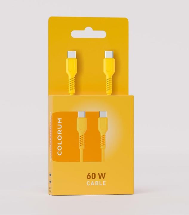 Actual product image Forever COLORUM cable USB-C - USB-C 1,8m 3A CK60-CC-05 xYellow (1.80 m, USB 3.2 Gen 1, 60 W)