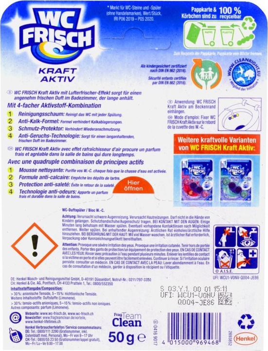 Etichetta energetica WC Frisch Potenza attiva