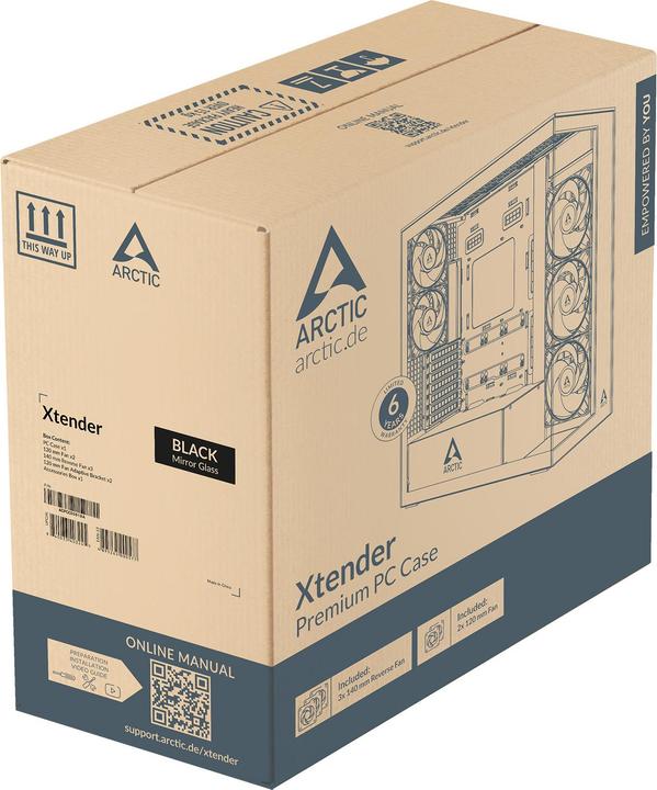 Produktbild Arctic Cooling PC-Gehäuse ACPCC00019A Black Mirror, Unterstützte (ATX, E-ATX)