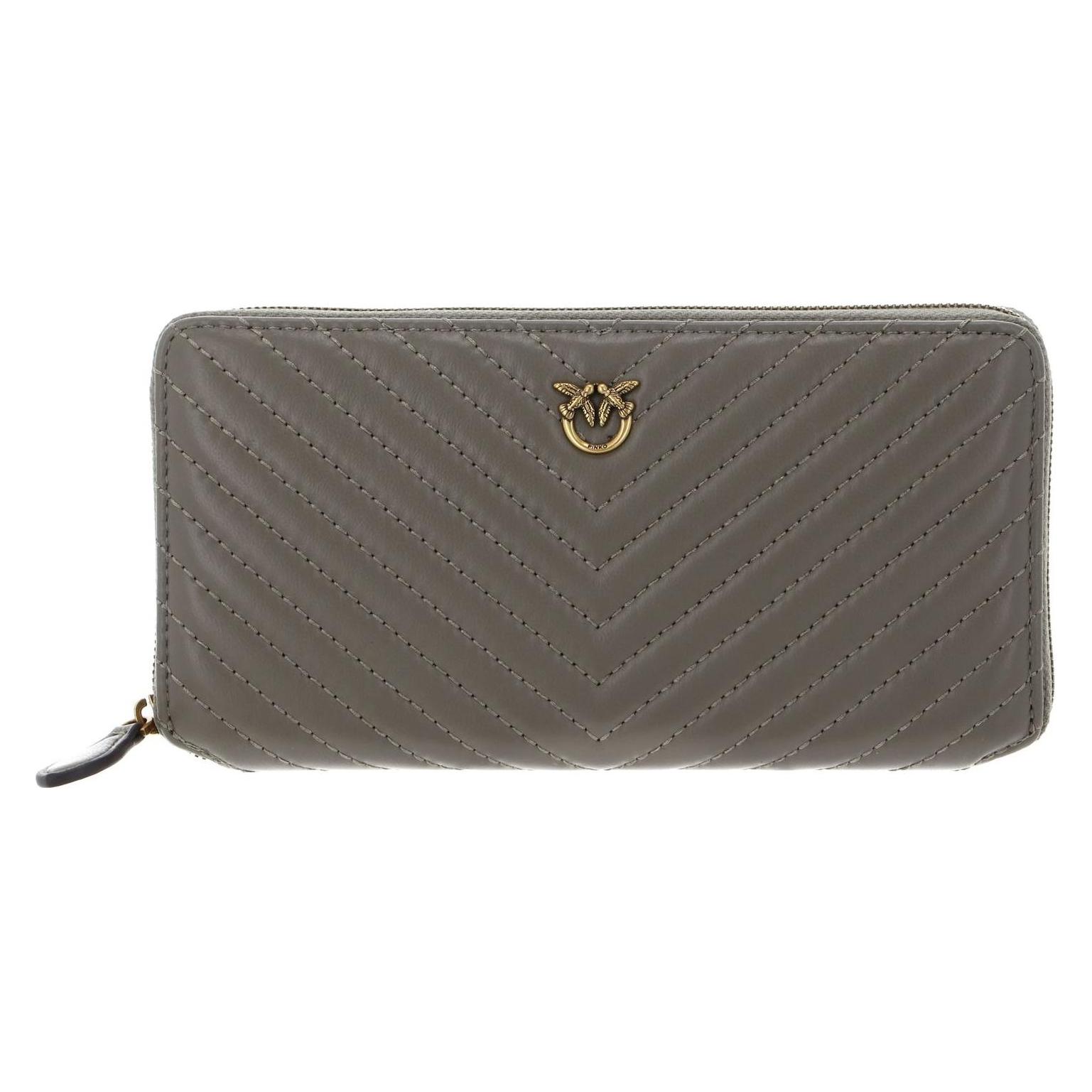 Pinko, Damen, Portemonnaie, Ryder Zip Around, Gold, Braun, Beige