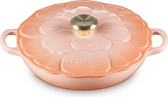 Produktbild Le Creuset Gourmet Profitopf SIGNATURE BLUME Peche (26 cm, Bratpfanne, Kochtopf, Gusseisen)