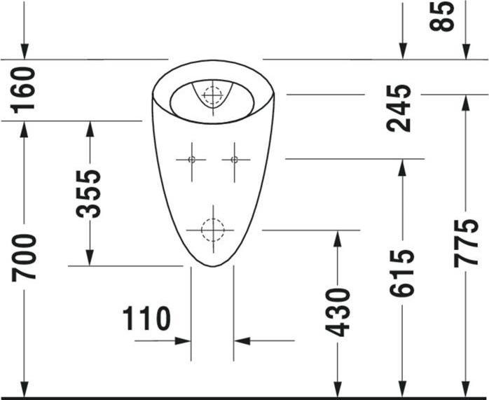 Actual product image Duravit Urinal STARCK 1 320x285mm, without lid, without fly white