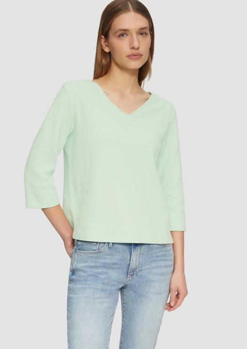 Image du produit S.Oliver Sweatshirt Strukturiertes Sweatshirt aus Baumwollmix mit 3/4-Ärmeln (42)