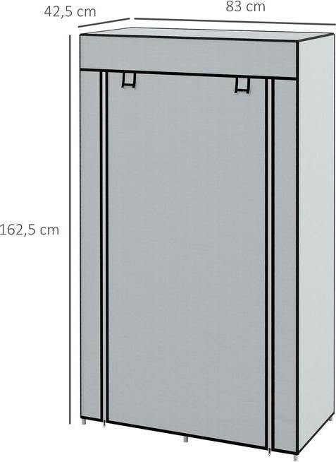 Produktbild Swisshandel24 Stoffschrank Kleiderschrank mit 5 Fächern, Kleiderstange, Garderobe mit Reissverschluss, Faltschrank (83 x 42.5 x 162.5 cm)