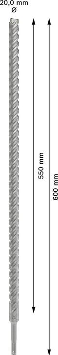 Produktbild Bosch Professional Zubehör PRO SDS plus-5X Hammerbohrer, 20 x 550 x 600 mm (bis 20 Millimeter)