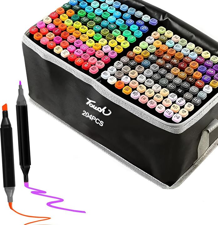 Actual product image Extralink Zestaw Markerów Alkoholowych 204szt (Multicoloured, 204 x)