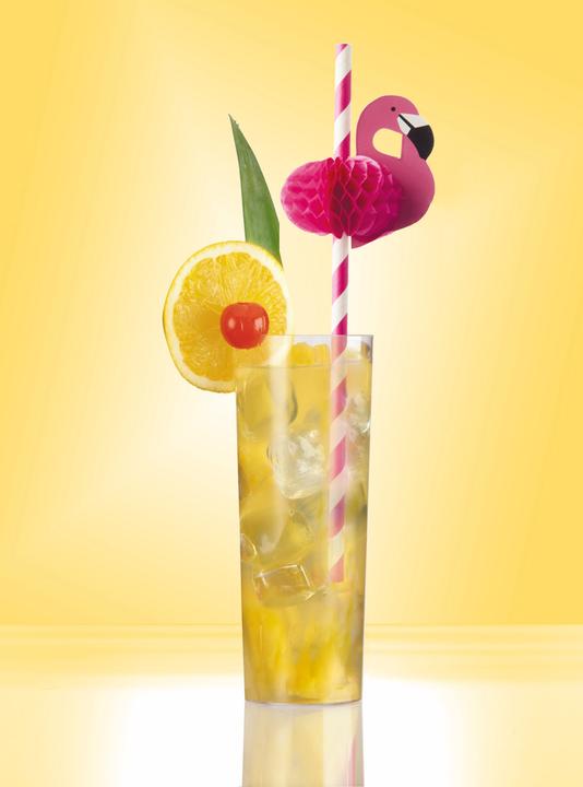 Produktbild Papstar Papiertrinkhalm "Flamingo" (50x)