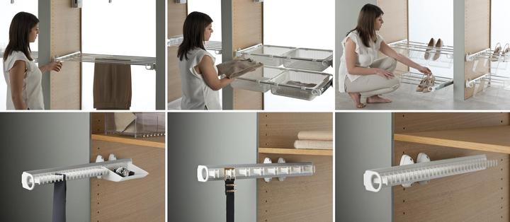 Actual product image Servetto Self System tie rack model A aluminium/plastic black