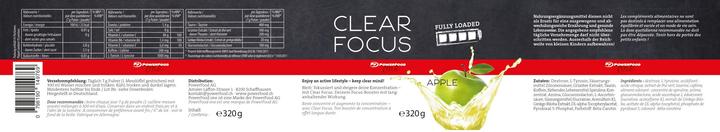 Nutritional values and ingredients Powerfood Clear Focus (320 g)