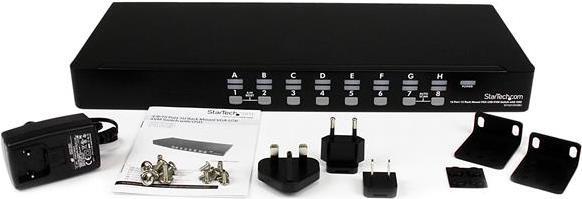 Produktbild StarTech 16 Port 1HE USB VGA KVM Switch mit OSD zur Rack-Montage - 16-fach Rackmount KVM Umschalter - Schwarz