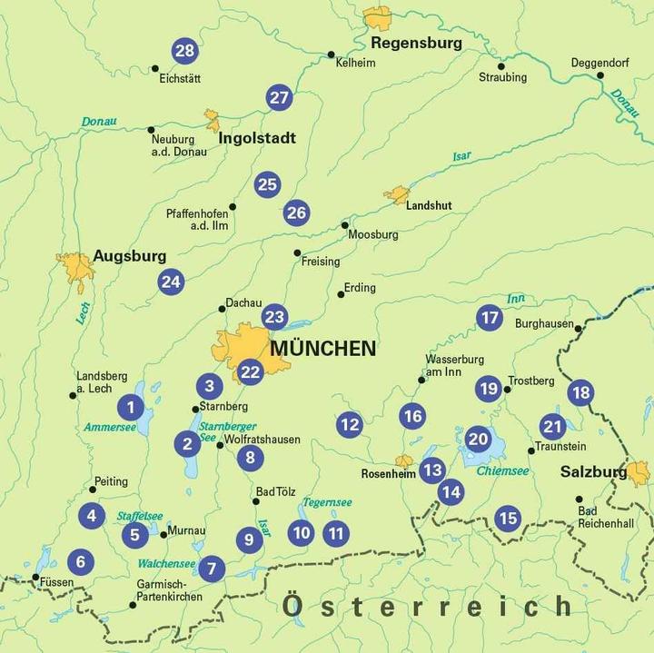 Valori nutrizionali e ingredienti Die 28 schönsten E-Bike Touren in Oberbayern (Tedesco, BVA BikeMedia GmbH, 2023)