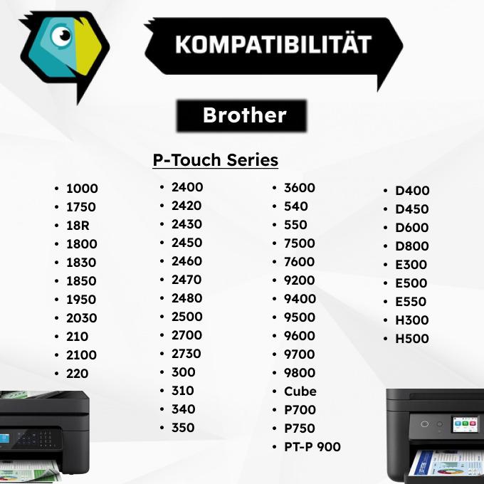 Produktbild Brother TZE141 P-Touch Farbband schwarz auf Transparent Laminat 18mm x 8m Kompatibel, passend für (1.80 cm, Schwarz)