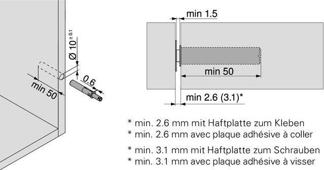Image du produit Blum TIP ON 956 avec aimant, court