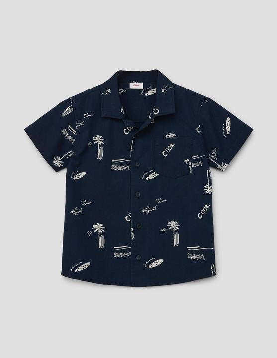 Immagine prodotto s.Oliver Hemd Kurzarmhemd mit maritimem Allover-Print (98)