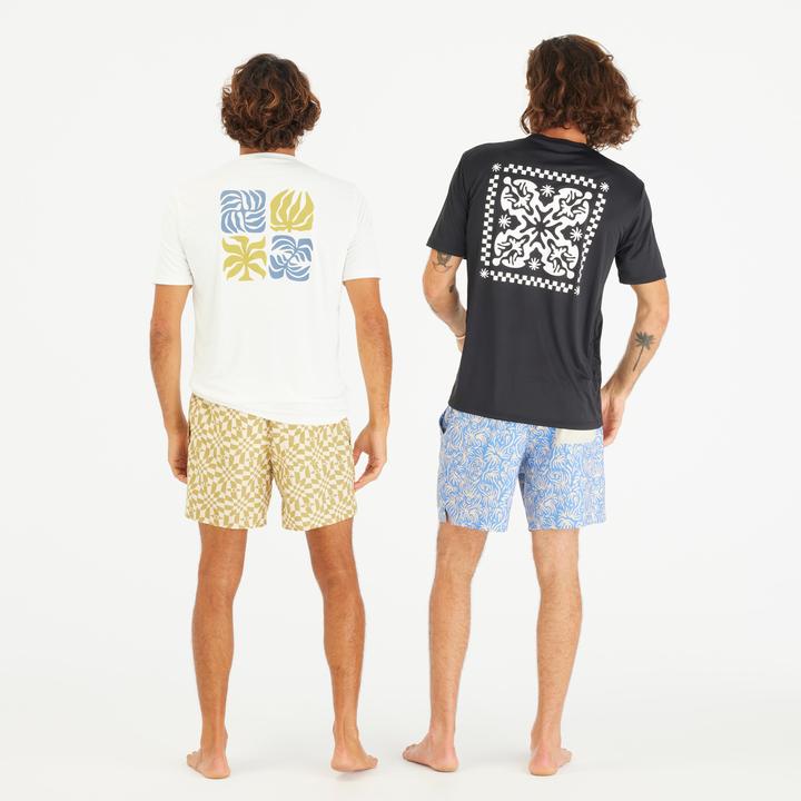 Actual product image Olaian UV-Shirt Surfen Herren UV-Schutz UPF50+ Whiteflower weiss (L)