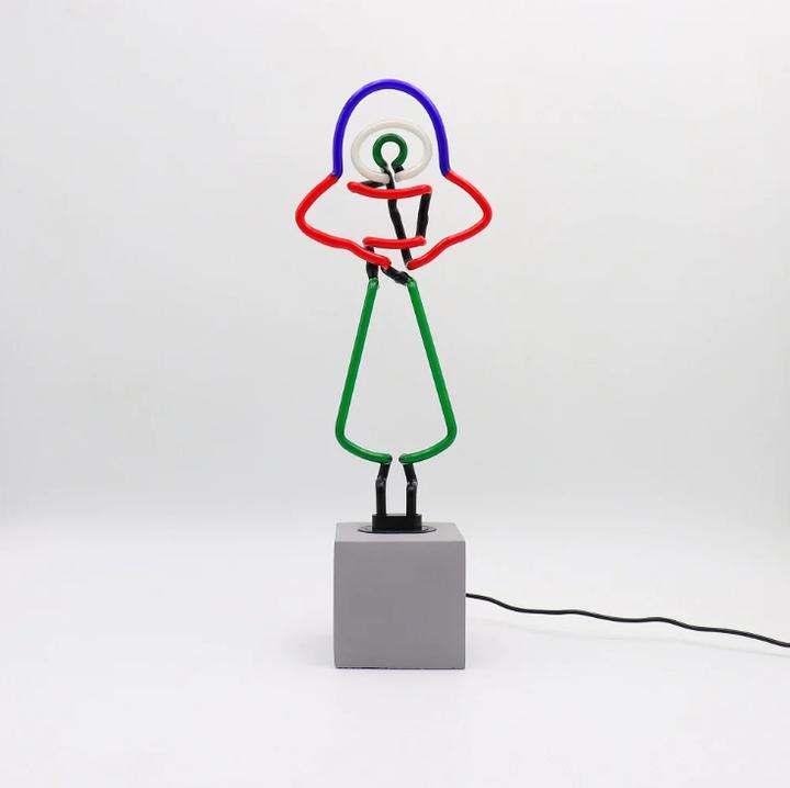 Produktbild Locomocean Glas Neon Tischlampe mit Betonsockel - UFO