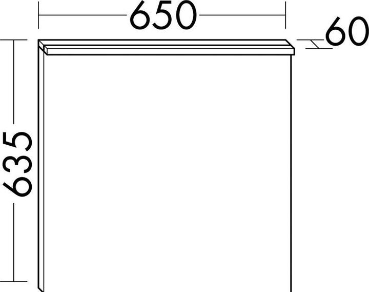 Actual product image burgbad Eqio miroir lumineux avec éclairage LED à poser, 1 interrupteur à droite, 650x60x635mm (65 x 63.50 cm)