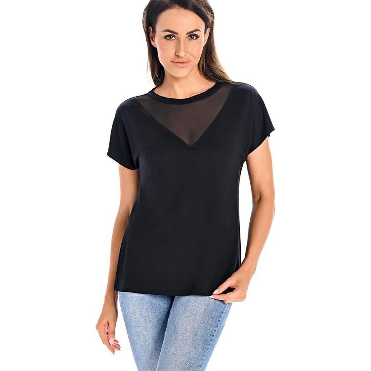 Teyli, Damen, Bluse, Bluse, Schwarz, (XXL)