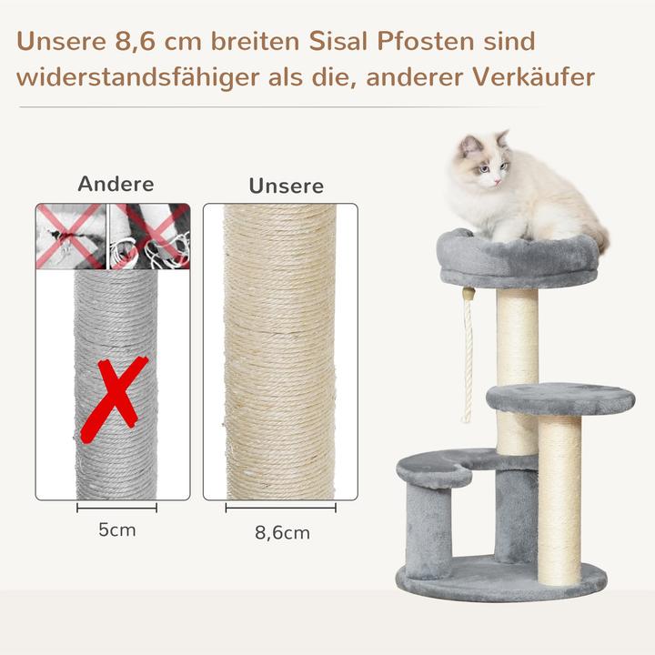 Actual product image PawHut Climbing tree for cats (65 cm, Grey)
