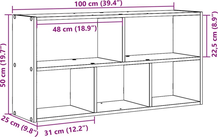 Produktbild VidaXL Wandregal (100 x 25 x 50 cm)