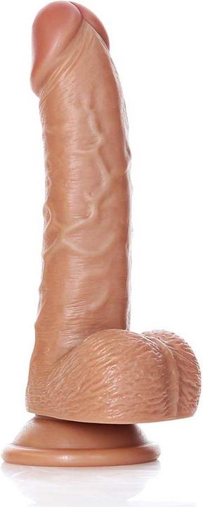 Produktbild RealRock Curved Realistic Dildo with Balls and Suction Cup - 6"/ 15,5 cm