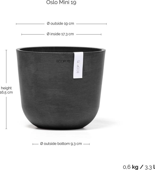 Immagine prodotto Ecopots Oslo Mini (19 cm)