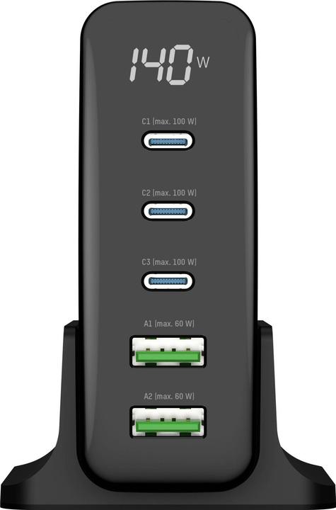 Actual product image Ansmann Desktop USB Charger 5 Ports Qc Type C Pd 140w (140 W, 5 ports)