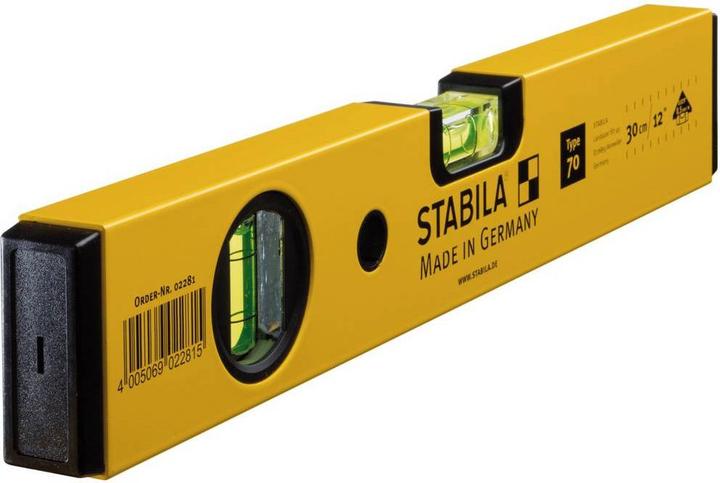 Actual product image Stabila Spirit level Type 70, 30 cm + pocket tape measure BM 100, 3 m, metric scale (30 cm)