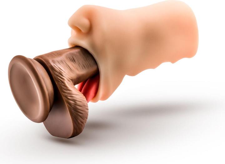 Actual product image Blush X5 Men - Oral Anne - Handheld 4.75" Realistic Mouth - Blow Job Masturbator Stroker - Open End