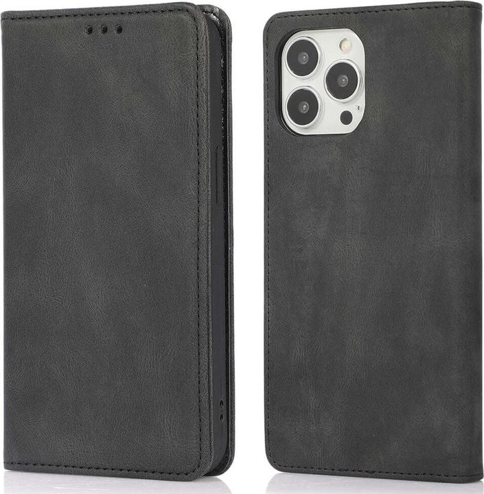 Produktbild Cover-Discount iPhone 15 Pro - Vintage Flip Case Hülle schwarz (Apple iPhone 15 Pro)