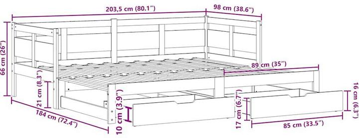 Produktbild vidaXL ausziehbares Tagesbett