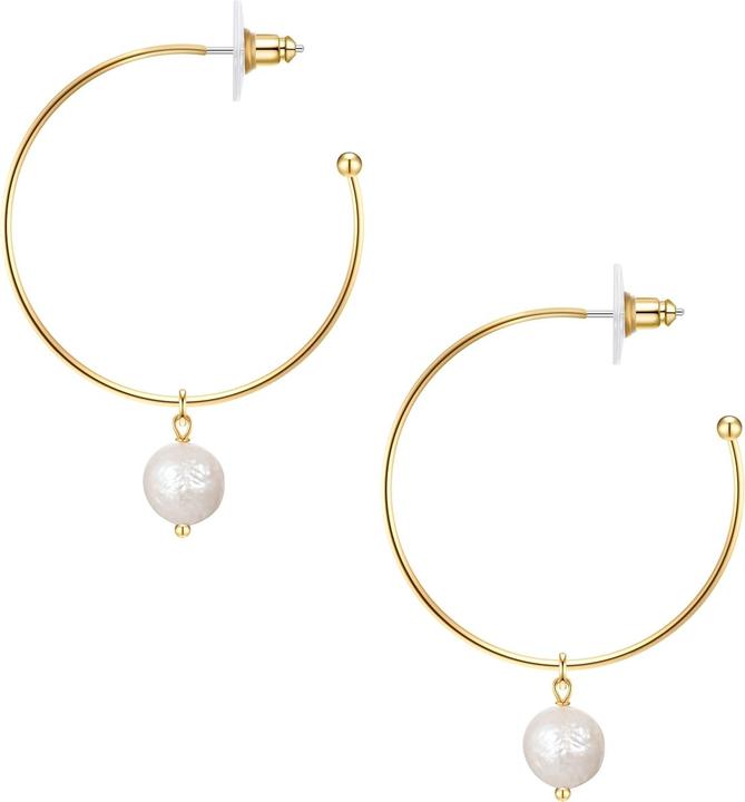 Immagine prodotto Yokoamii Orecchini a cerchio di perle da donna - 36356 (Ottone)