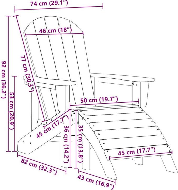 Produktbild vidaXL Adirondack-Stuhl