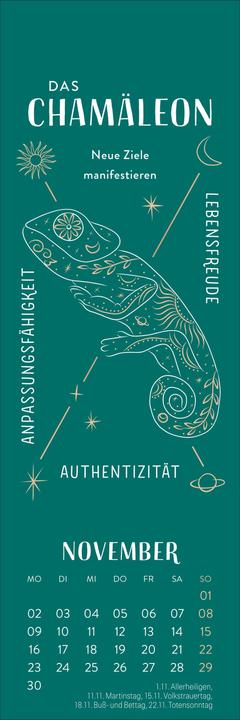 Produktbild Krafttiere Lesezeichen & Kalender 2026 (6 x 18 cm, Harter Einband, Deutsch)