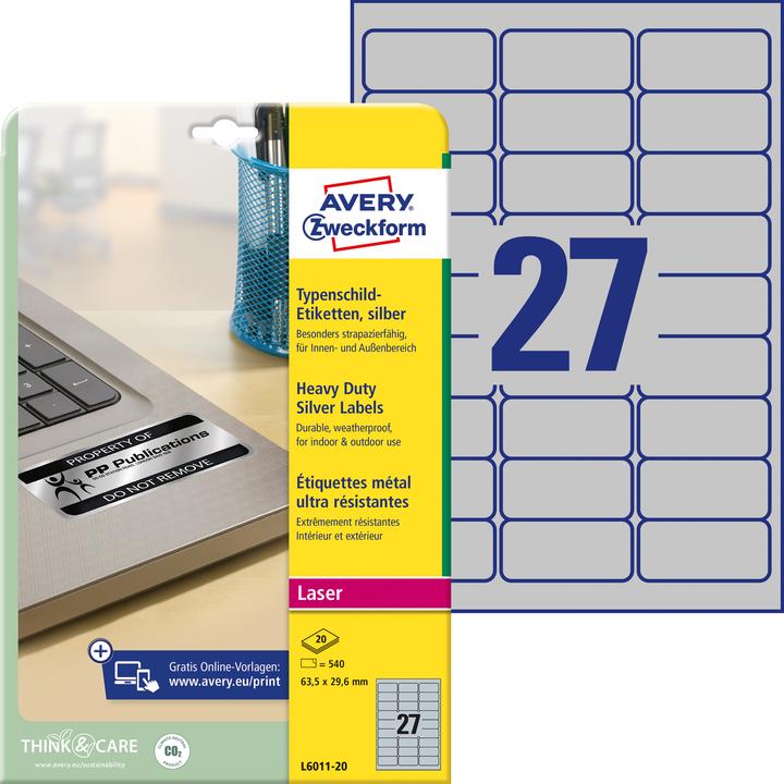 Actual product image Avery Nameplate labels
