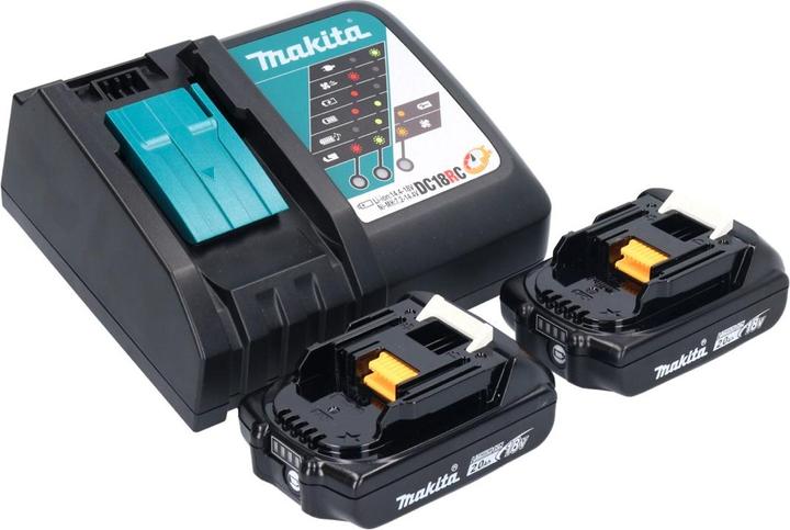 Actual product image Makita DMR 055 RA Battery radio 18 V FM with lantern 360° torch + 2x battery 2.0 Ah + charger (AM, FM)