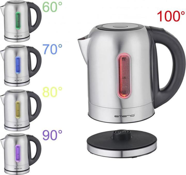 Actual product image Emerio Kettle stainless steel, temperature selection (1.70 l)