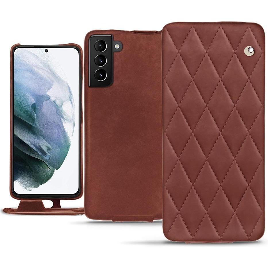 Noreve Lederschutzhülle vertikal (Samsung Galaxy S21+), Smartphone Hülle, Rot