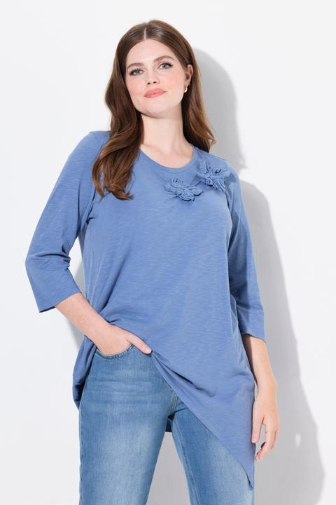 Produktbild Ulla Popken Shirt, 3D-Blüten, Rundhals, 3/4-Arm (46, 48)