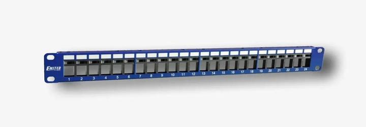 Actual product image Emiter Emiternet Panel 19 24xrj45 Utp (1u) For Tool-Free Sockets Unshielded Unarmed Blue