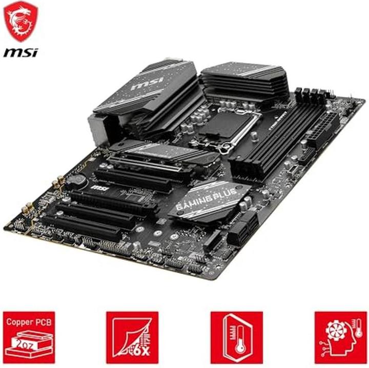 Immagine prodotto MSI B760 GAMING PLUS WIFI LGA1700 mATX MB 4xDDR5 4xSATA 2xM.2 (LGA 1700, Intel B760, ATX)