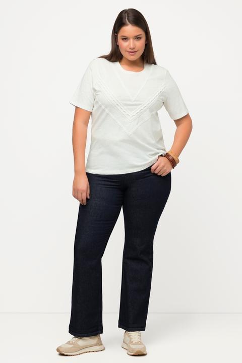 Actual product image Ulla Popken Eco Cotton Tee with Embroidered Trim (50, 52)